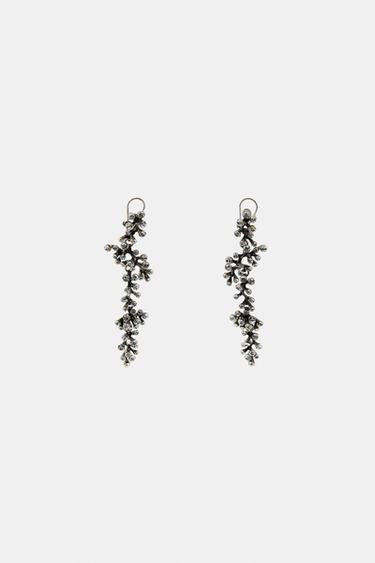WATERFALL RHINESTONE EARRINGS - Silver by Zara