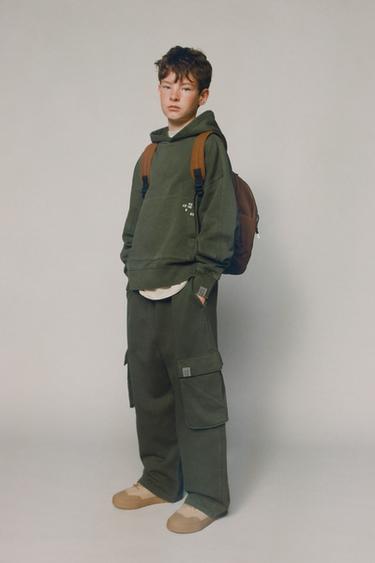 GARMENT DYED HOODIE - Green by Zara