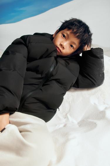 WATER-REPELLENT QUILTED COAT WITH LABEL - Black by Zara