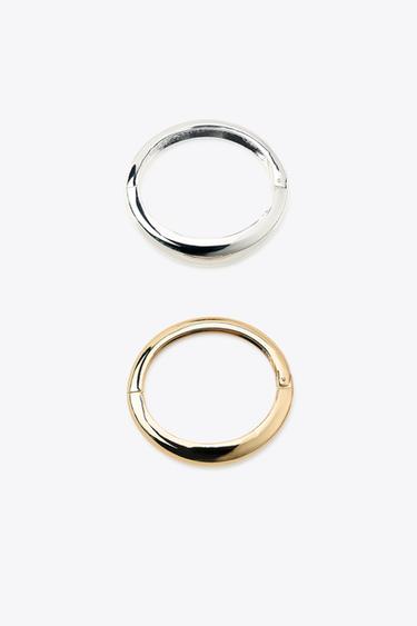 PACK OF 2 ASSORTED BANGLE BRACELETS - Gold / Silver by Zara