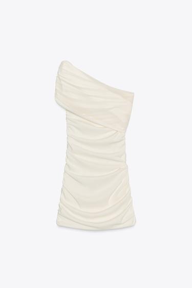 CONTRAST SHORT DRESS - Oyster-white by Zara