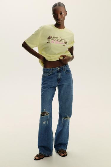 SLOGAN PRINT T-SHIRT - Yellow by Zara