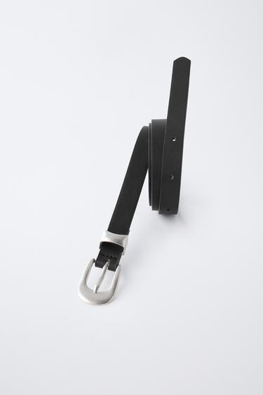 LEATHER-EFFECT BELT - Black by Zara
