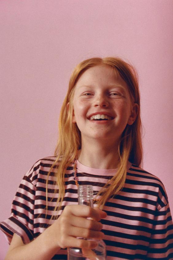 STRIPED PRINT T-SHIRT - Pink by Zara - Image 0