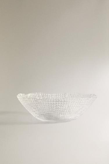 GLASS BOWL WITH RAISED DESIGN - Transparent by Zara