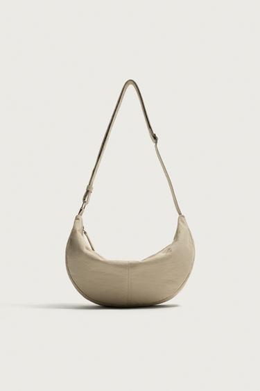 SMALL NYLON SHOULDER BAG - Bone White by Zara