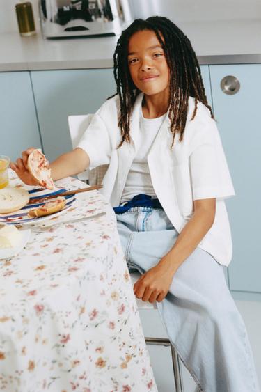 COTTON AND LINEN BOWLING SHIRT - White by Zara