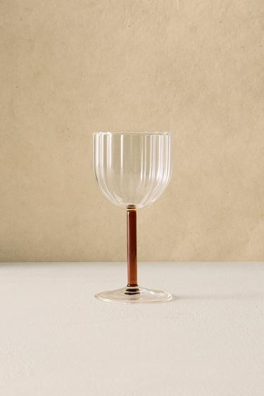 BOROSILICATE GLASS WITH COLOURED STEM - Red by Zara
