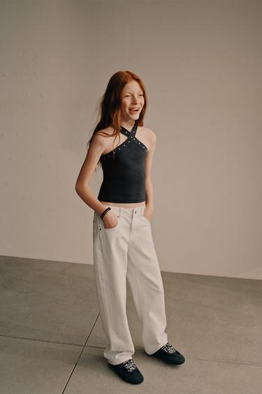 WIDE-LEG JEANS - White by Zara