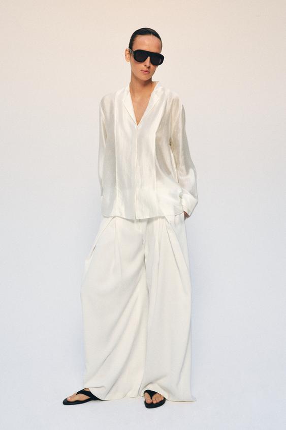 ZW COLLECTION FLOWING SHIRT - Oyster-white by Zara - Image 0