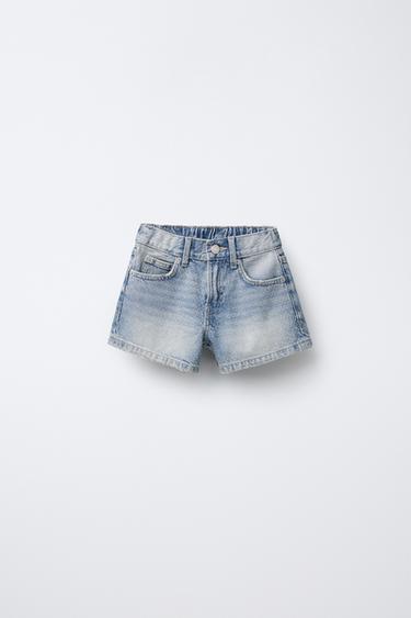 RHINESTONE DENIM BERMUDA SHORTS - Light blue by Zara