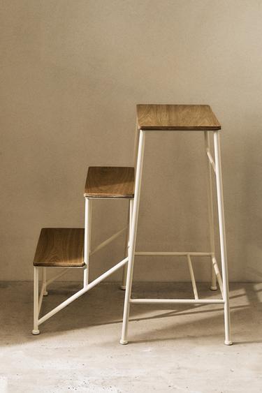 THREE-STEP STEP STOOL - Light beige by Zara