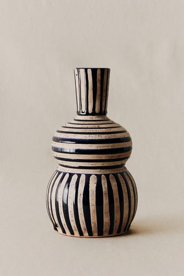 DECORATIVE HULU-SHAPED CERAMIC VASE - MIDNIGHT BLUE by Zara