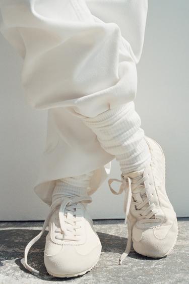 TRAINERS WITH ELASTICATED HEEL - White by Zara