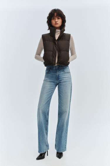RUBBERISED PADDED GILET - Dark brown by Zara