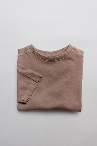 GARMENT DYE CUT-OUT T-SHIRT - Light beige by Zara