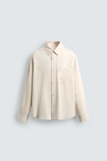 RELAXED FIT FLOWING SHIRT - Ecru by Zara
