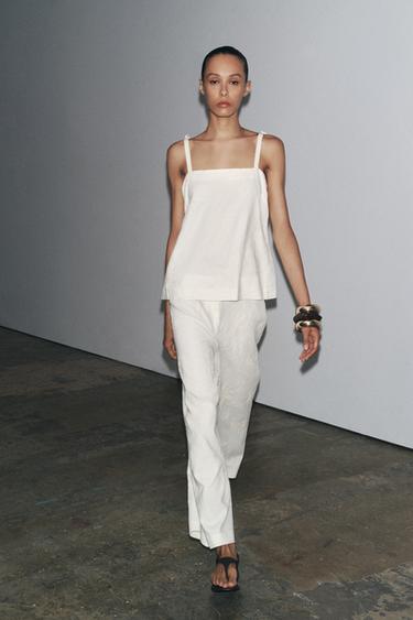ZW COLLECTION EMBROIDERED CULOTTES - Ecru by Zara - Image 0