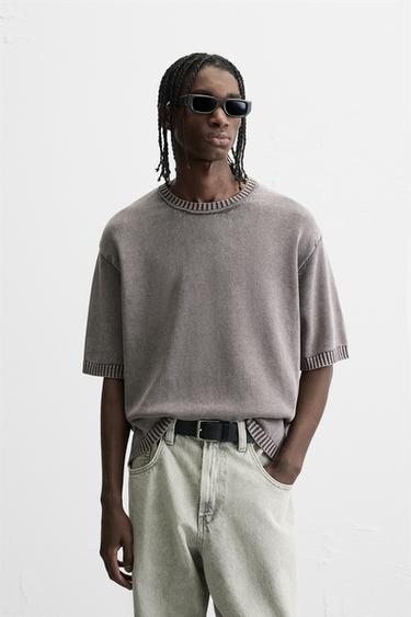 WASHED KNIT T-SHIRT - Lilac by Zara