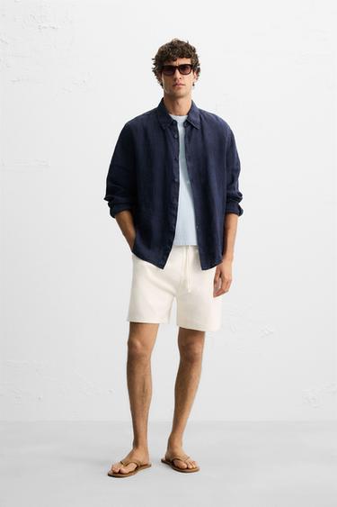 TEXTURE JOGGER BERMUDA SHORTS - Oyster-white by Zara - Image 0