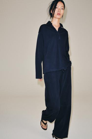 COTTON BALLOON TROUSERS - Blue by Zara