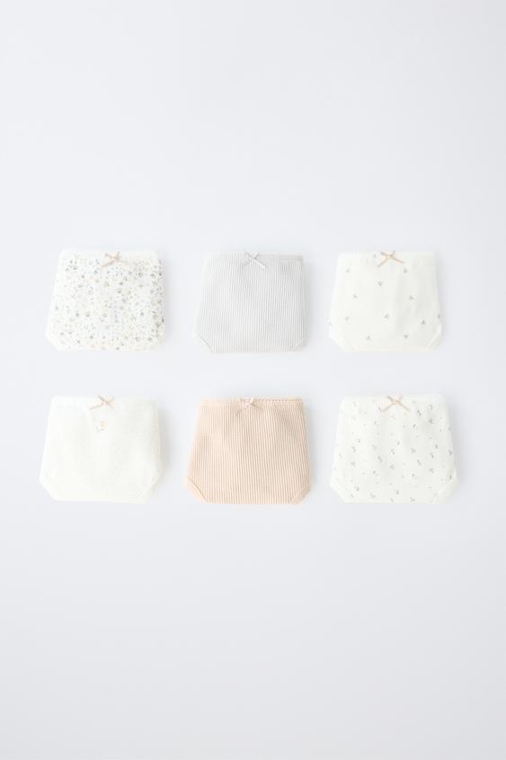 1 1/2-6 YEARS/ PACK OF SIX FLORAL BRIEFS - Grey / Tan by Zara - Image 0