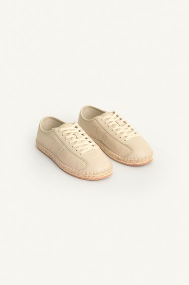 LEATHER TRAINERS - Green by Zara