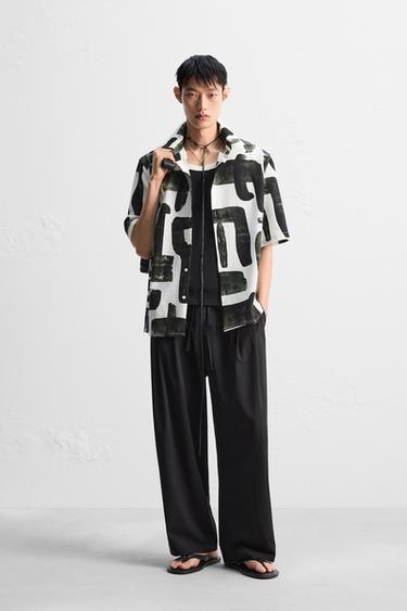 ABSTRACT PRINT SEERSUCKER SHIRT - 025 by Zara