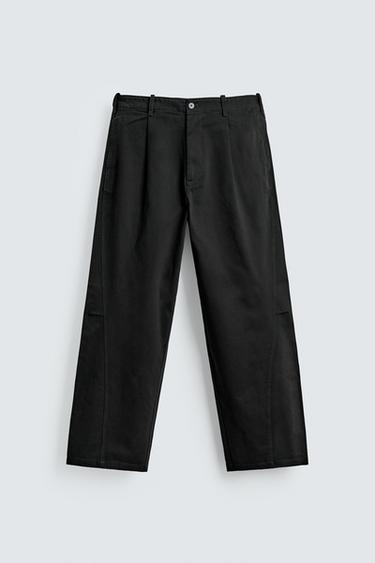 RELAXED BALLOON FIT PLEATED TROUSERS - Black by Zara