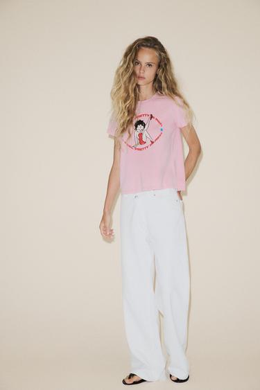 WASHED-EFFECT BETTY BOOP® T-SHIRT - Pink by Zara