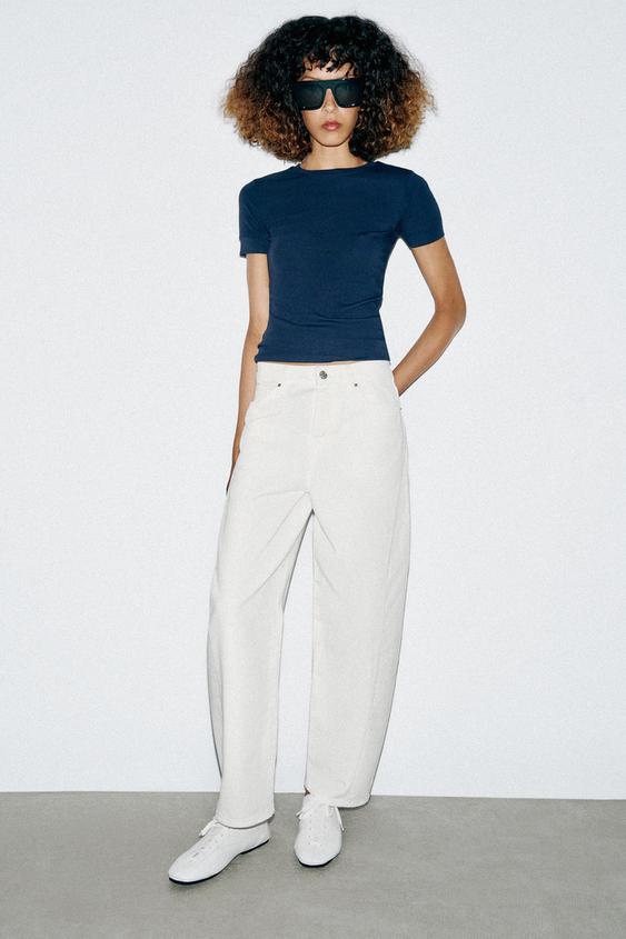 Z1975 HIGH-WAIST BARREL JEANS - White by Zara - Image 0