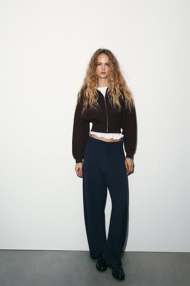 BALLOON PINSTRIPE TROUSERS - Navy blue by Zara