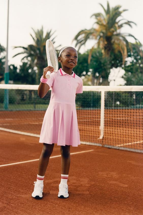 PIQUÉ POLO COLLAR DRESS - Pink by Zara - Image 0