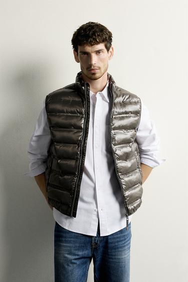 LIGHTWEIGHT WATER-REPELLENT PUFFER GILET - Khaki by Zara