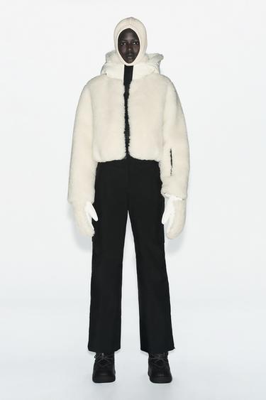 SKI COLLECTION HEIQ XREFLEX™ RECCO® TECHNOLOGY FAUX SHEARLING JACKET - Ecru by Zara - Image 0