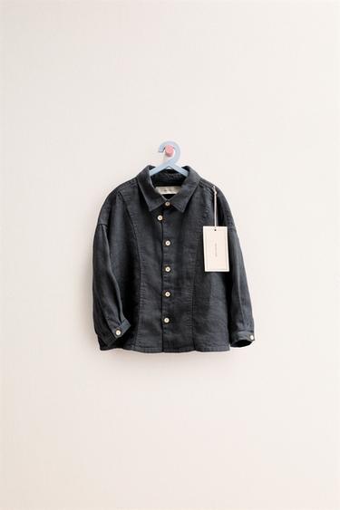 ZARA TIMELESS - 100% LINEN OVERSHIRT - Anthracite grey by Zara