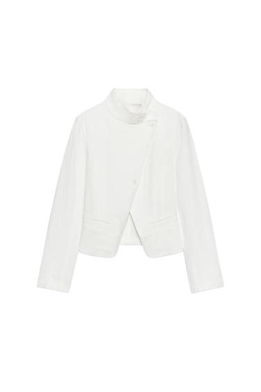 DOUBLE-BREASTED RAMIE JACKET - White by Zara