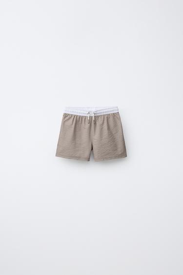 AGES 2-6 / SWIM SHORTS WITH LABEL - camel by Zara