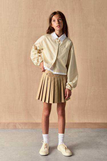 PLAIN PLEATED SKORT - Light camel by Zara
