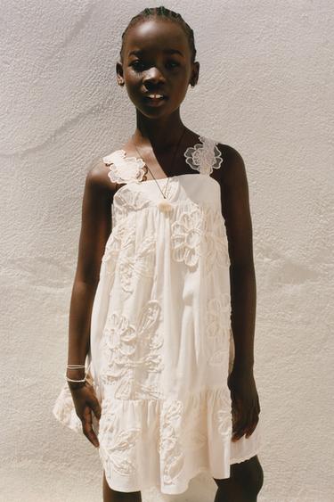 EMBROIDERED FLOWER DRESS - Ecru by Zara