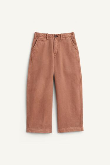 LIMITED EDITION CHINO TROUSERS WITH TOPSTITCHING - Pink by Zara