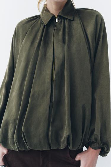 PUFFED BOMBER JACKET - ZW COLLECTION - Khaki marl by Zara