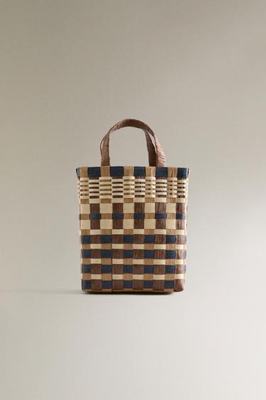 MULTICOLOURED MINI TOTE BAG - Brown by Zara - Image 0