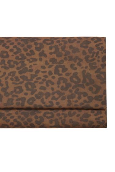 LEOPARD PRINT PERCALE FLAT SHEET (200 THREAD COUNT) - Dark brown by Zara