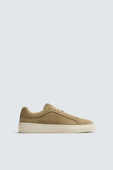 LEATHER TRAINERS - Sand Brown by Zara