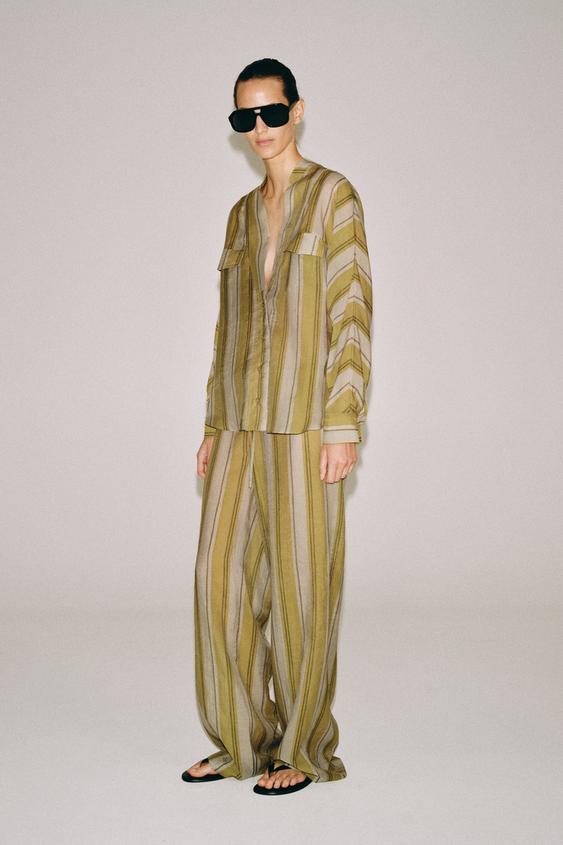 ZW COLLECTION STRIPED SHIRT - Green stripe by Zara - Image 0