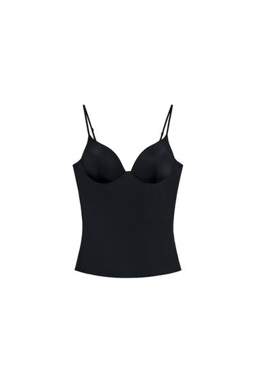 POLYAMIDE BLEND TOP - Black by Zara