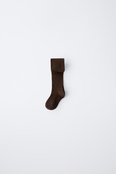 PLAIN TIGHTS - Brown by Zara