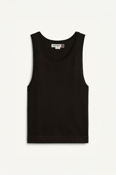 KNITTED TANK TOP - Brown by Zara
