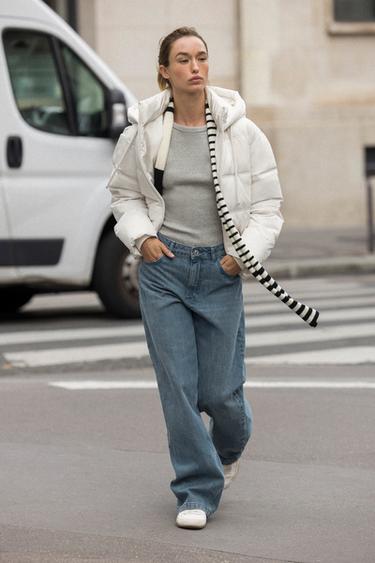 SHORT WATER-REPELLENT AND WINDPROOF HOODED ANORAK - Ecru by Zara